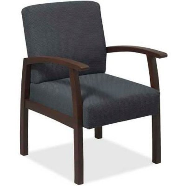 Sp Richards Lorell® Deluxe Fabric Guest Chair, 24"W x 25"D x 35-1/2"H, Expresso Frame/Charcoal Seat LLR68555